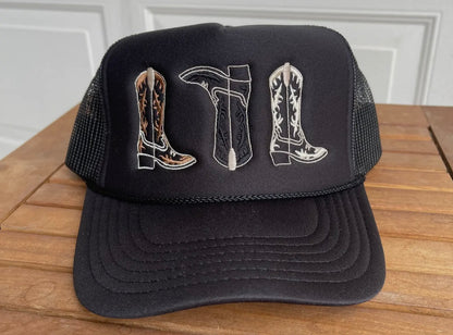 NEW!! Embroidered Cowboy Boot Hat in 3 Colors