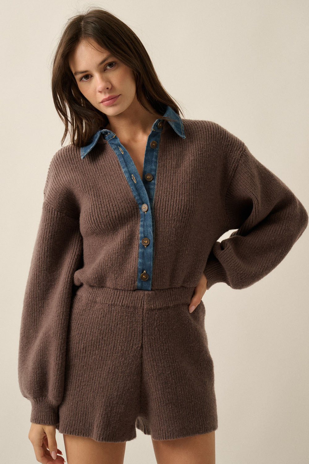 "Settled In" Ribbed Sweater Romper
