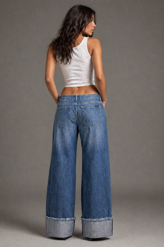 "Dakota" Low Rise Cow Print Jeans