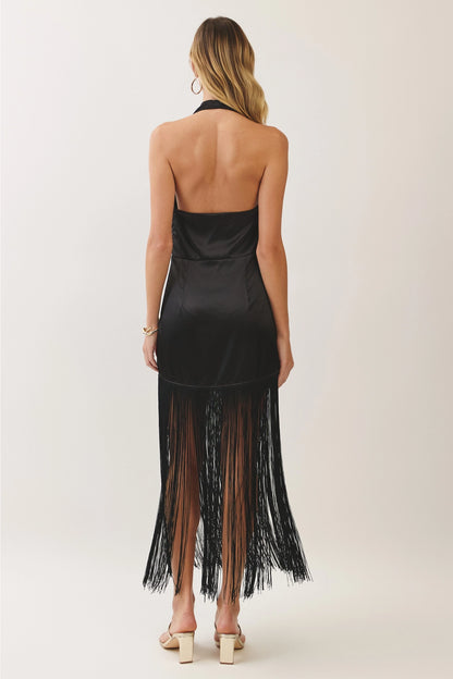 Monroe Halter Neck Fringe Dress - PREORDER