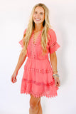 NEW!! Elaina Eyelet Dress in Coral