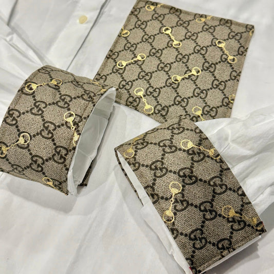 LIMITED EDITION!!  Designer Repurposed White Shirt w/ Designer Brown Scarf