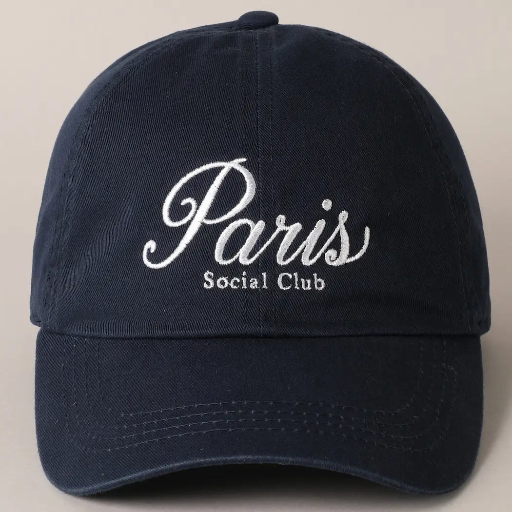 NEW!! Paris Social Club Baseball Cap in Navy