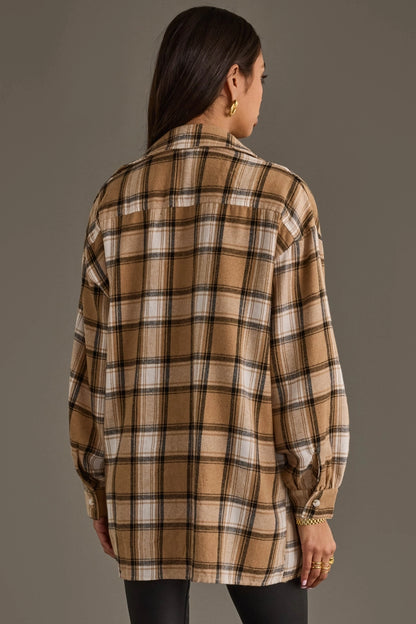 "Heritage" Plaid Button Down in Tan