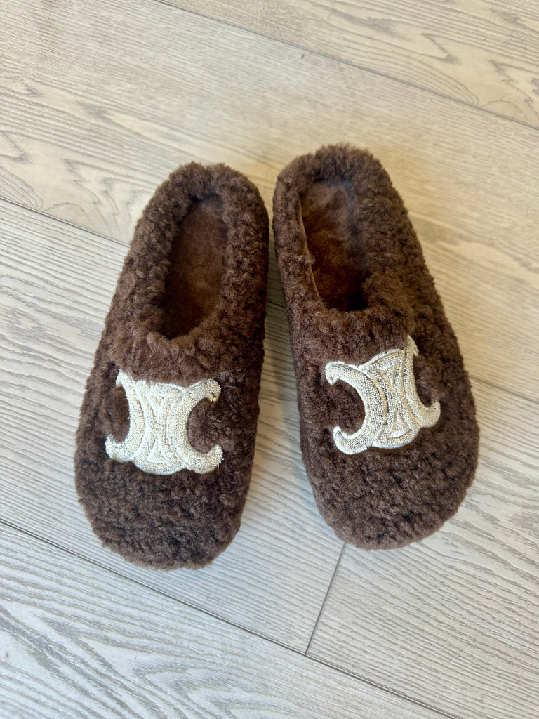 NEW!! Sasha Platform Slippers in Brown