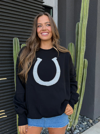 Horseshoe Sweatshirt in Black