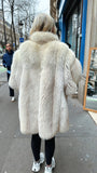 Paris Vintage White Fox Fur Coat #17 - Size Large/Xlarge