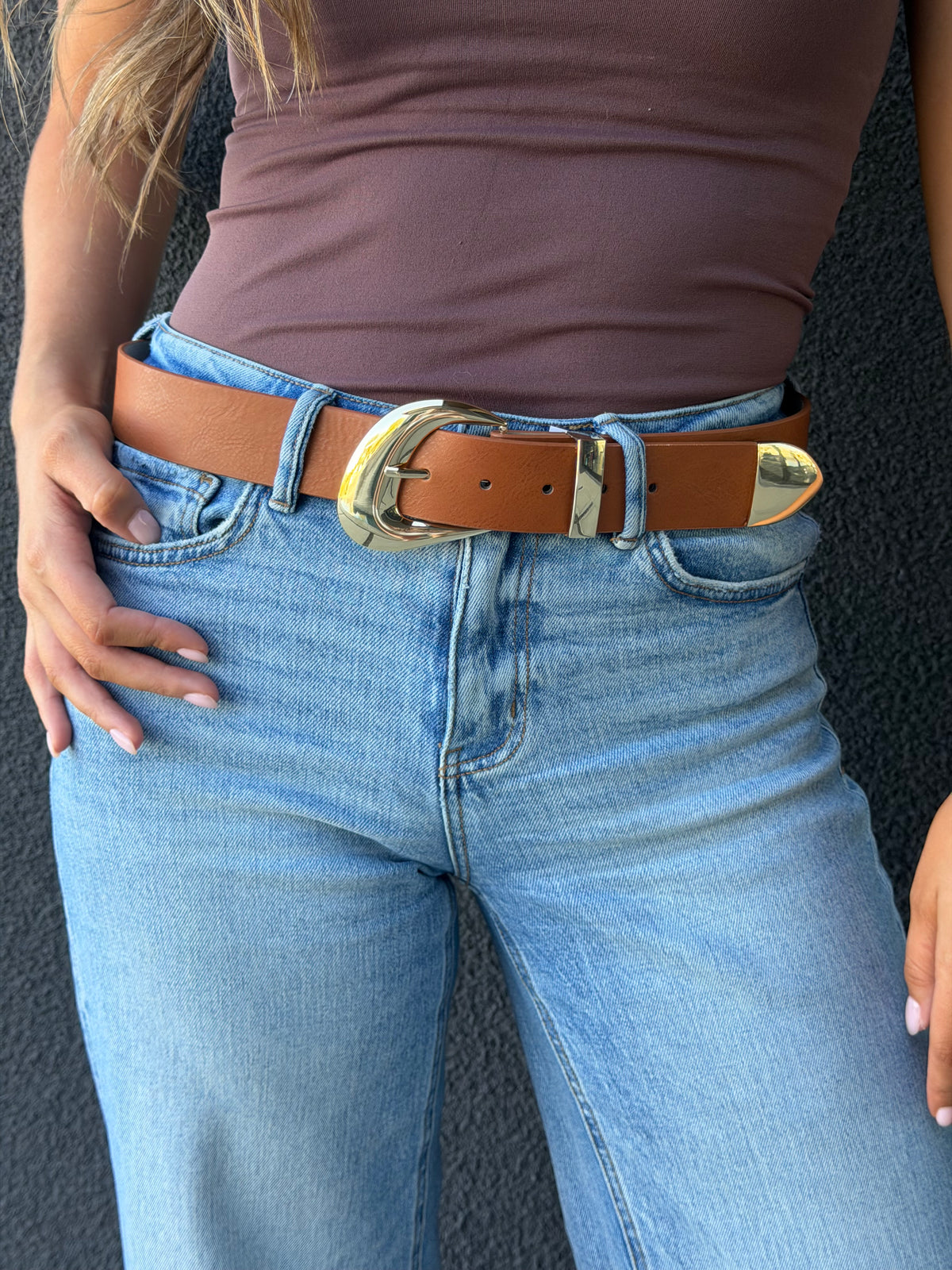 "Everyday Classic" Brown and Gold Belt