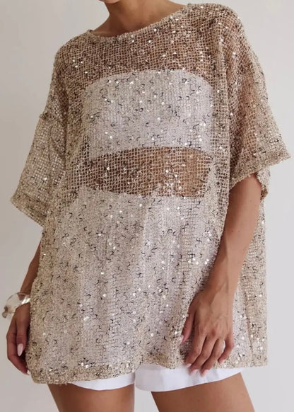 Sequin Oversized Top in 4 Colors - PREORDER