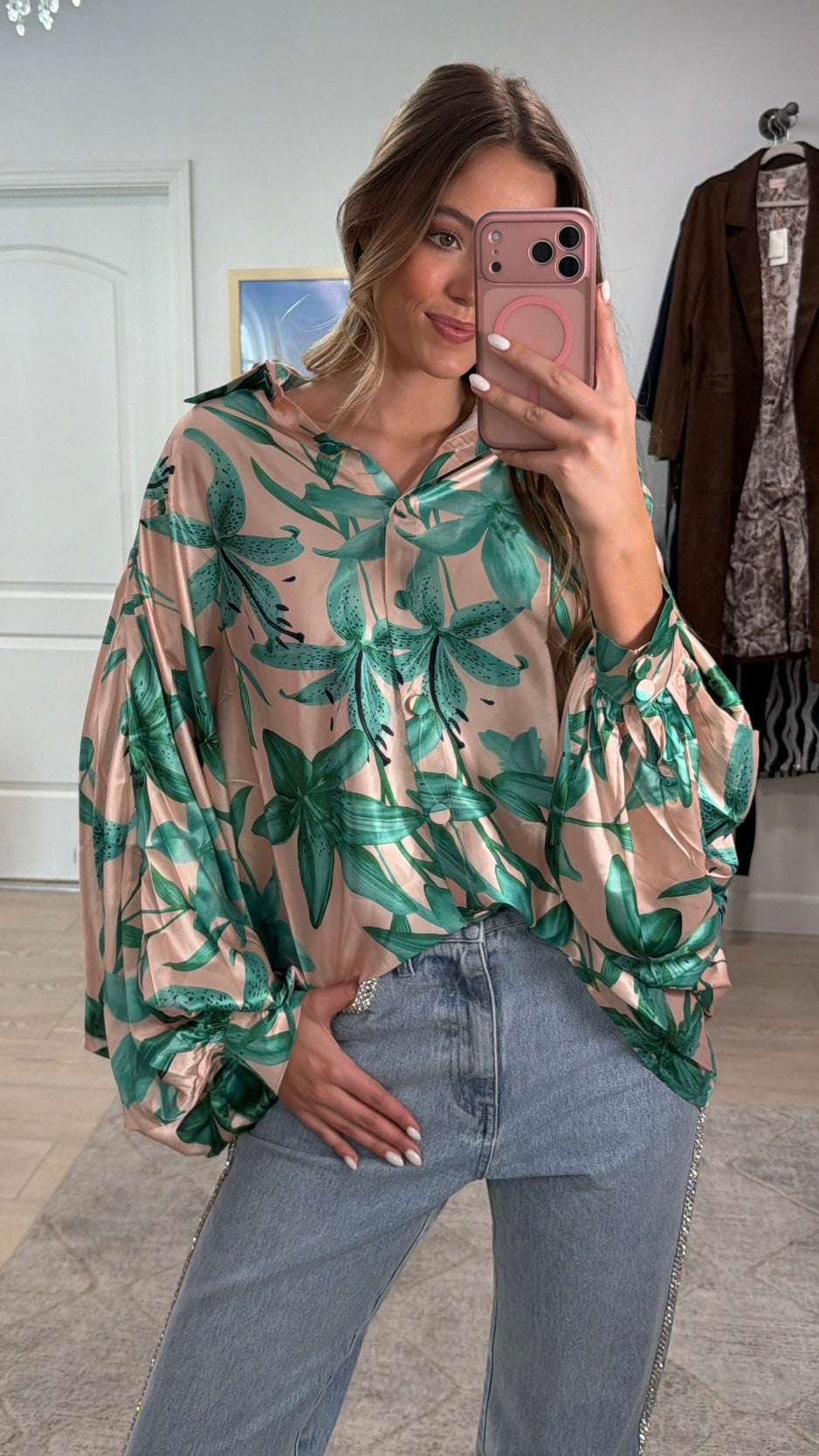NEW!! Palm Beach Satin Top