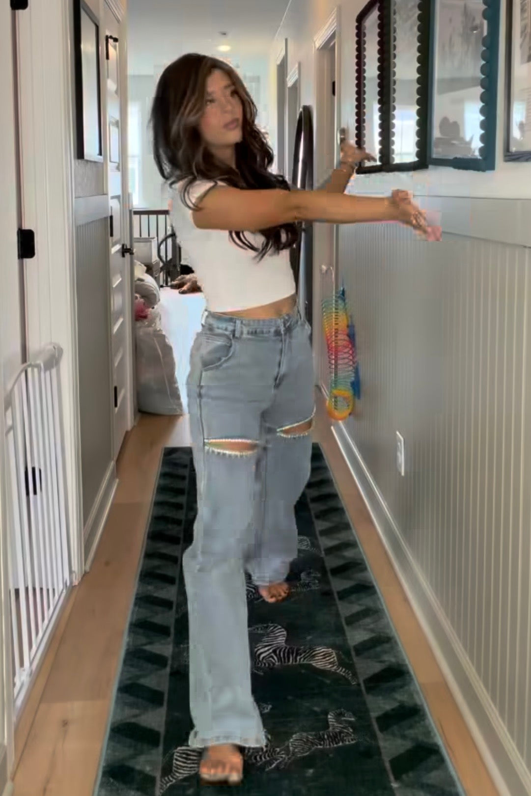 AS SEEN ON CASSIDY & MORE!! The Nikki Denim Rhinestone Slit Jean