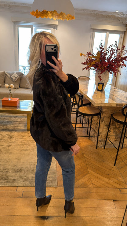Vintage Revillion Mahogany Mink Cardigan Size S/M