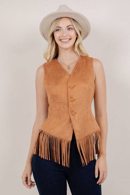 Fringe Suede Vest in 2 Colors