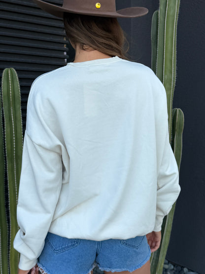 "Year Of The Horse" Oversized Sweatshirt in Bone