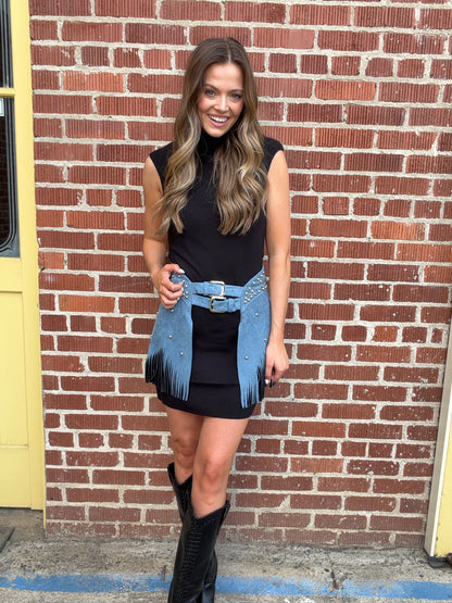 NEW!! "Rodeo Icon" Fringe Chap Belt in Blue