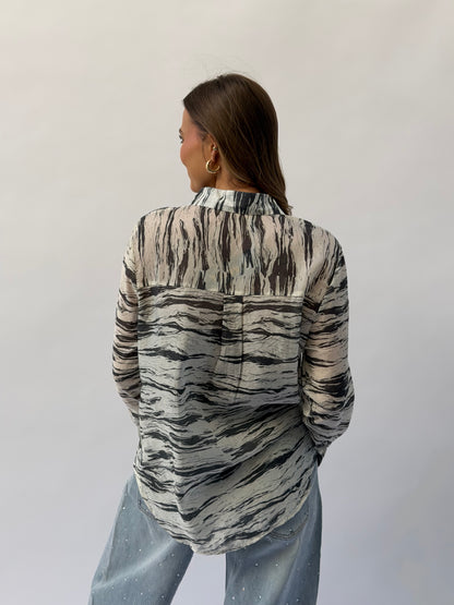 FINAL SALE!! "Savoir" Rhinestone Button Down Top in 2 Colors