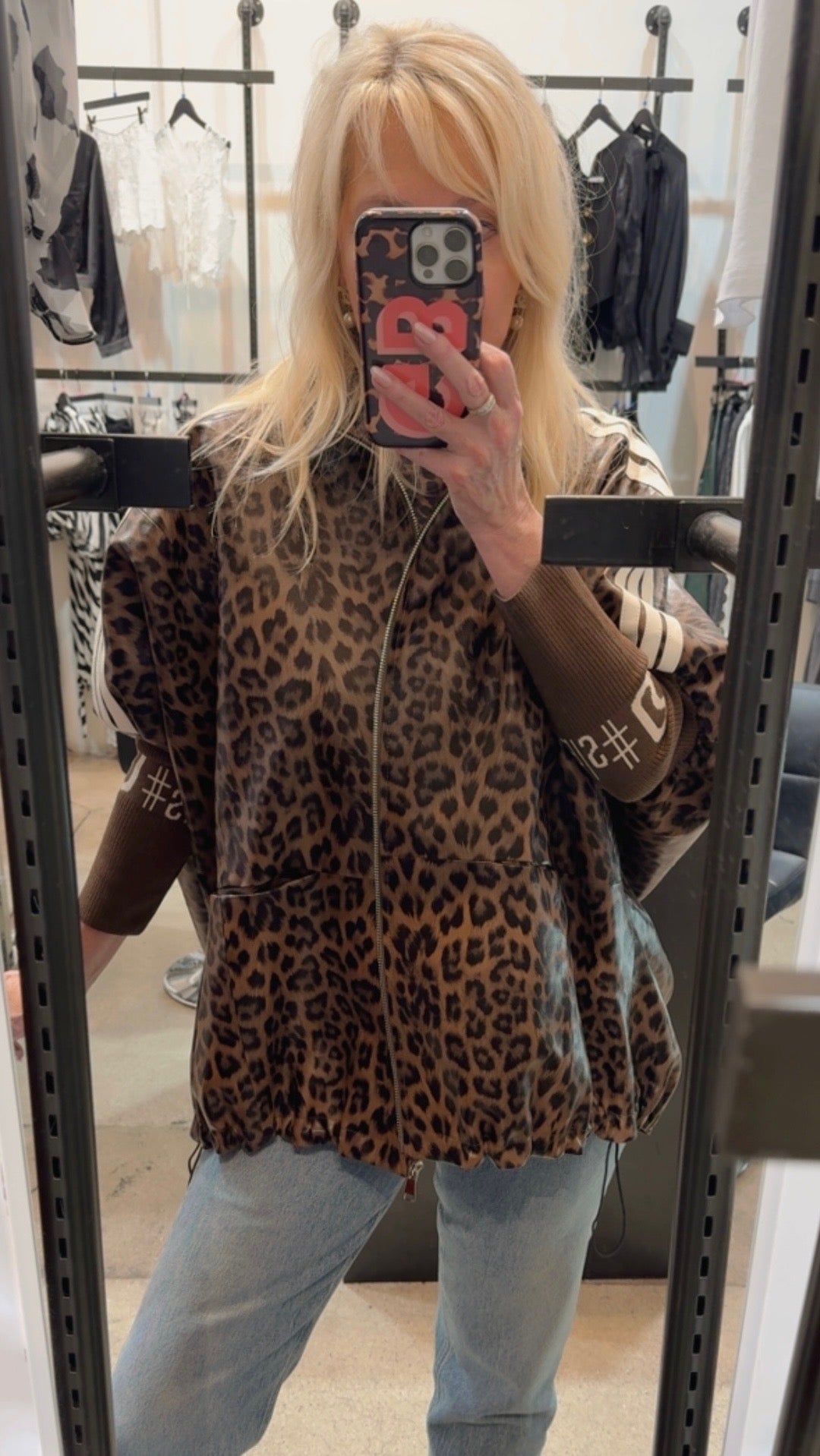 NEW!! Cheetah Print Oversized Zip Up Jacket