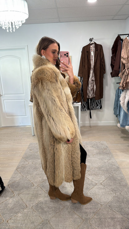 #GB4 Vintage Coyote Fur Full Length Coat