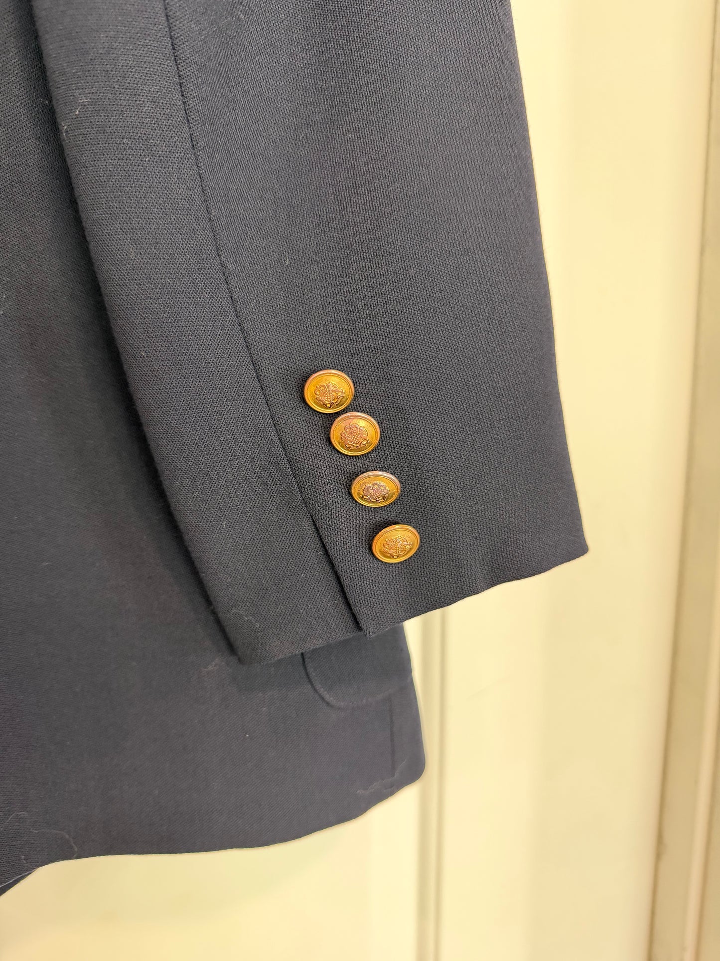NEW!! Vintage Ralph Lauren Navy Crest Wool Blazer Size 12 Petite