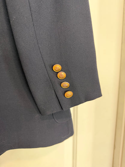 NEW!! Vintage Ralph Lauren Navy Crest Wool Blazer Size 12 Petite
