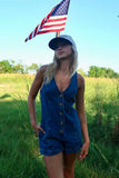 AS SEEN ON LILYAN COLE!! San Diego Denim Romper by Show Me Your MuMu