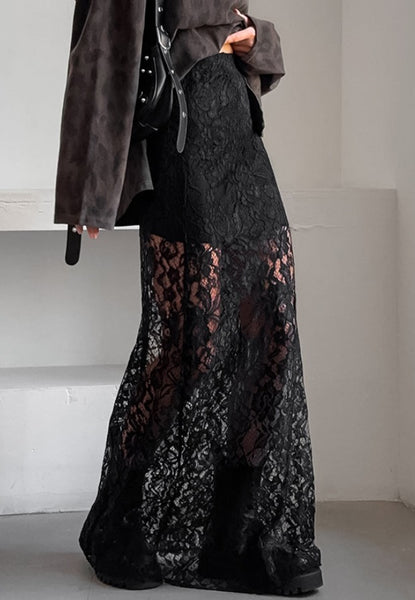 NEW!! The Lainey Black Lace Maxi Skirt