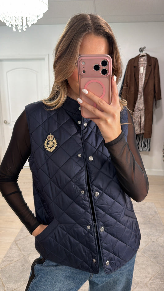 NEW!! Vintage Lauren Ralph Lauren Quilted Vest in Navy Size Medium