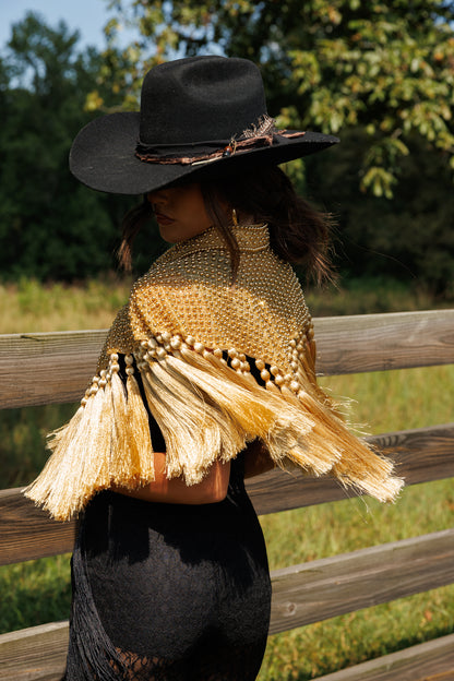 Gold Fringe Tassel Cape