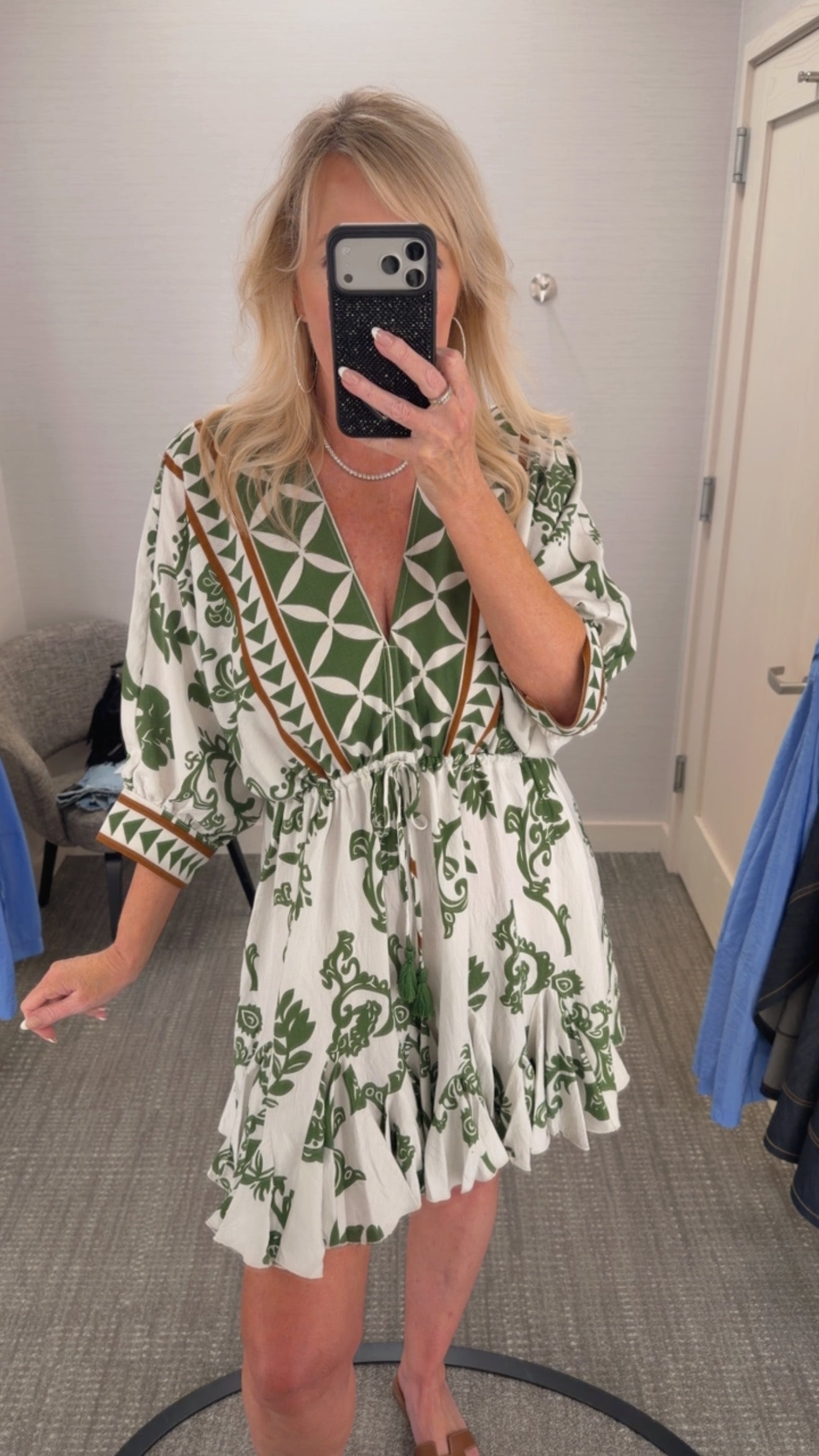 "Ibiza" Tassel Mini Dress in Sage