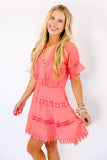 NEW!! Elaina Eyelet Dress in Coral