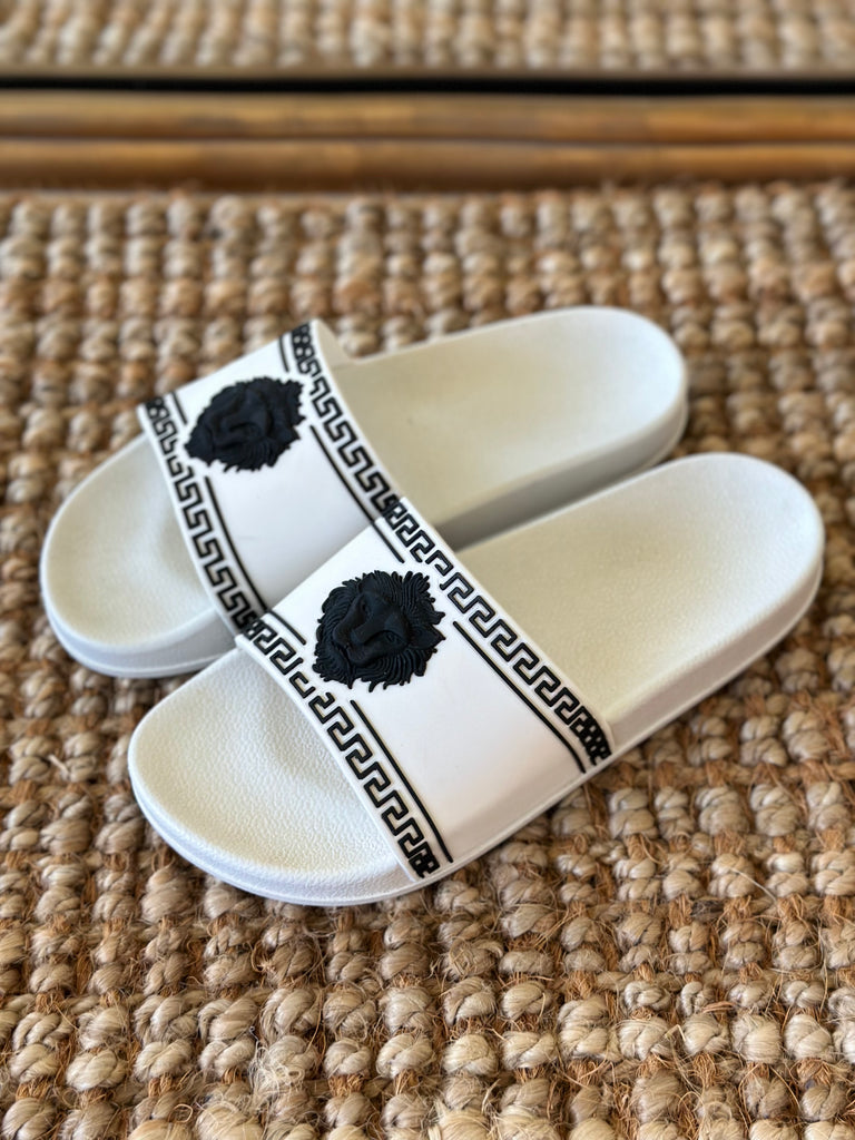 $10 FINAL SALE!!  The "It's a Vibe" Slide Sandal in White