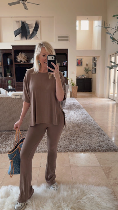 NEW!! All Weekend Long Pant Set in Taupe Brown