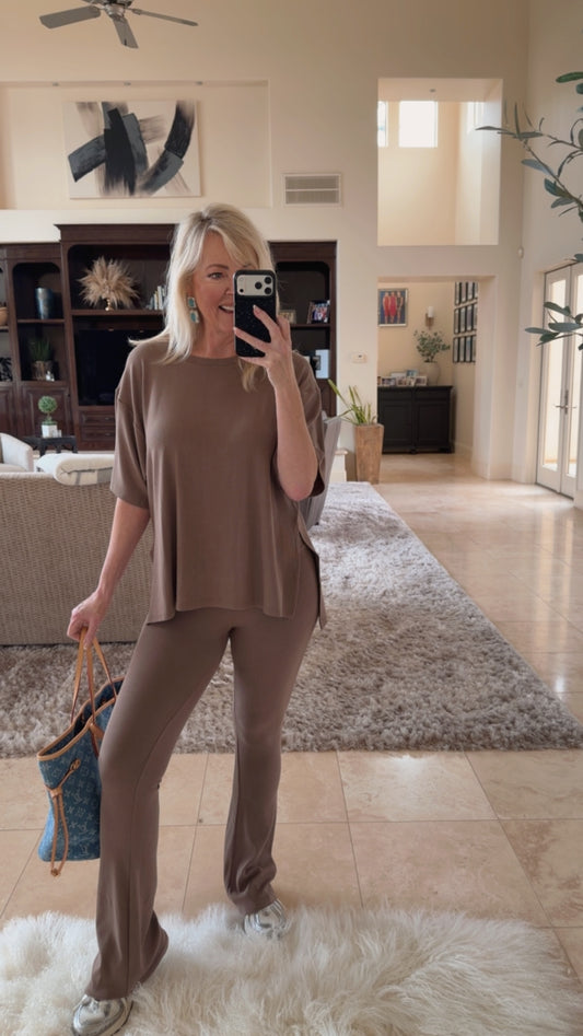 NEW!! All Weekend Long Pant Set in Taupe Brown