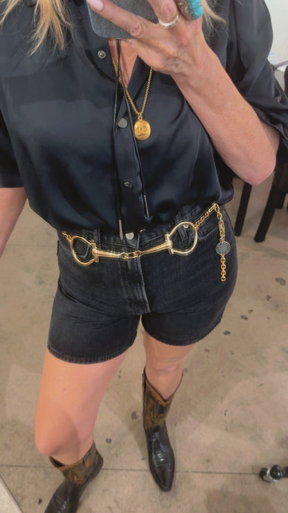 NEW!! Horse Bit Chain Belt in Gold