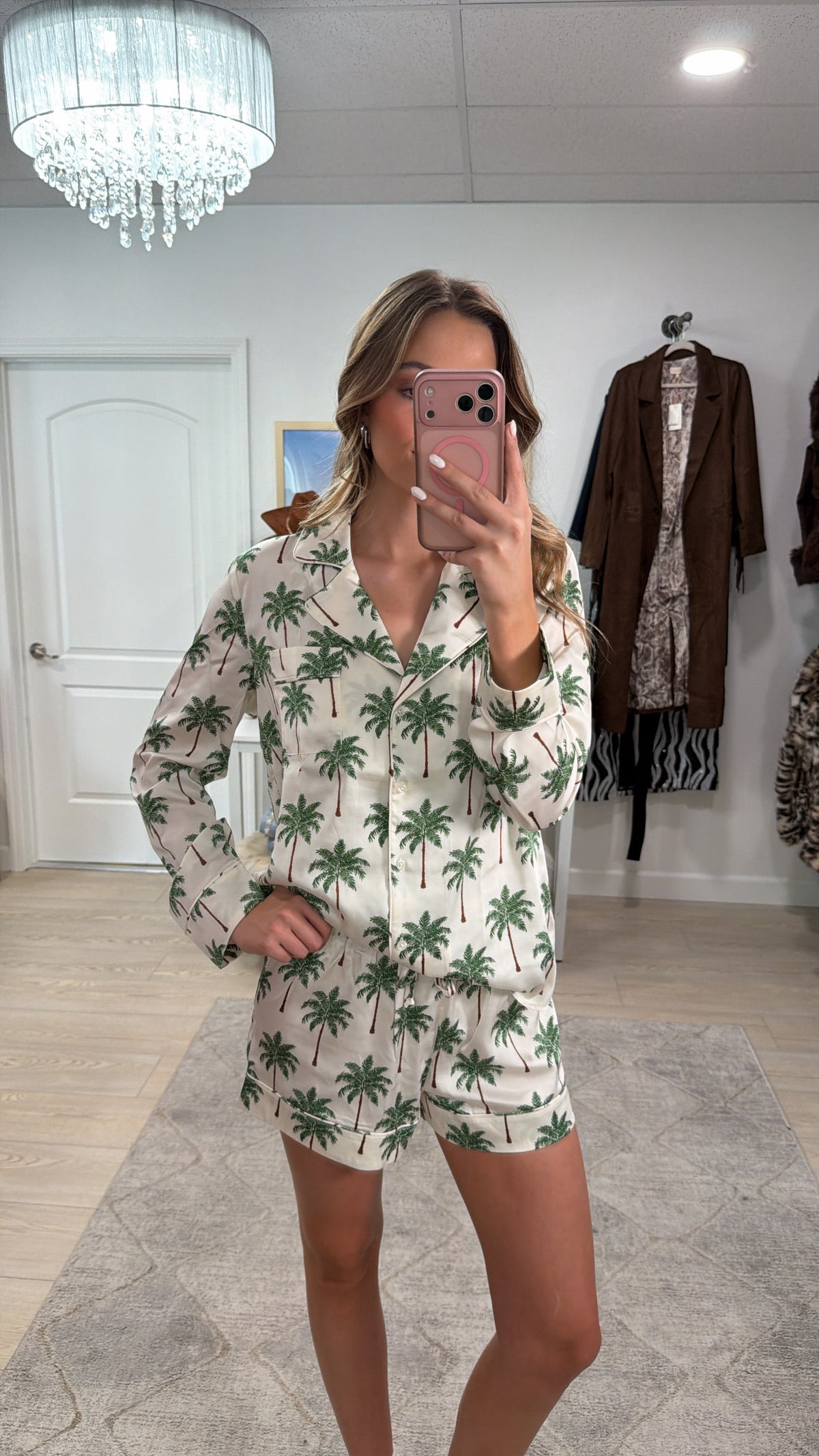 FINAL SALE!! Favorite PJ Set in Palm Tree Silky