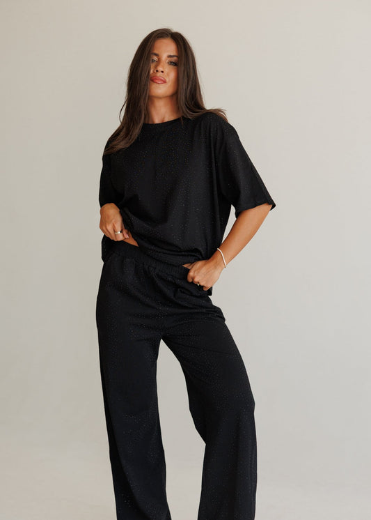 Luxe Lounge Rhinestone Set in Black