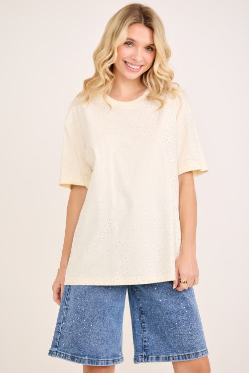 "Brooklyn" Rhinestone Tee in Yellow