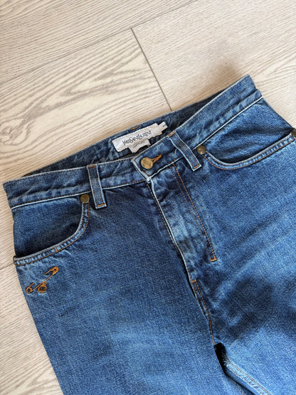 Vintage Yves Saint Laurent Monogram Logo Jeans Size 25