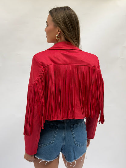 The Range Cropped Jacket in Red