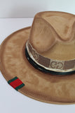 NEW!! GB ORIGINAL: The Luxe Banded Suede Hat in Tan