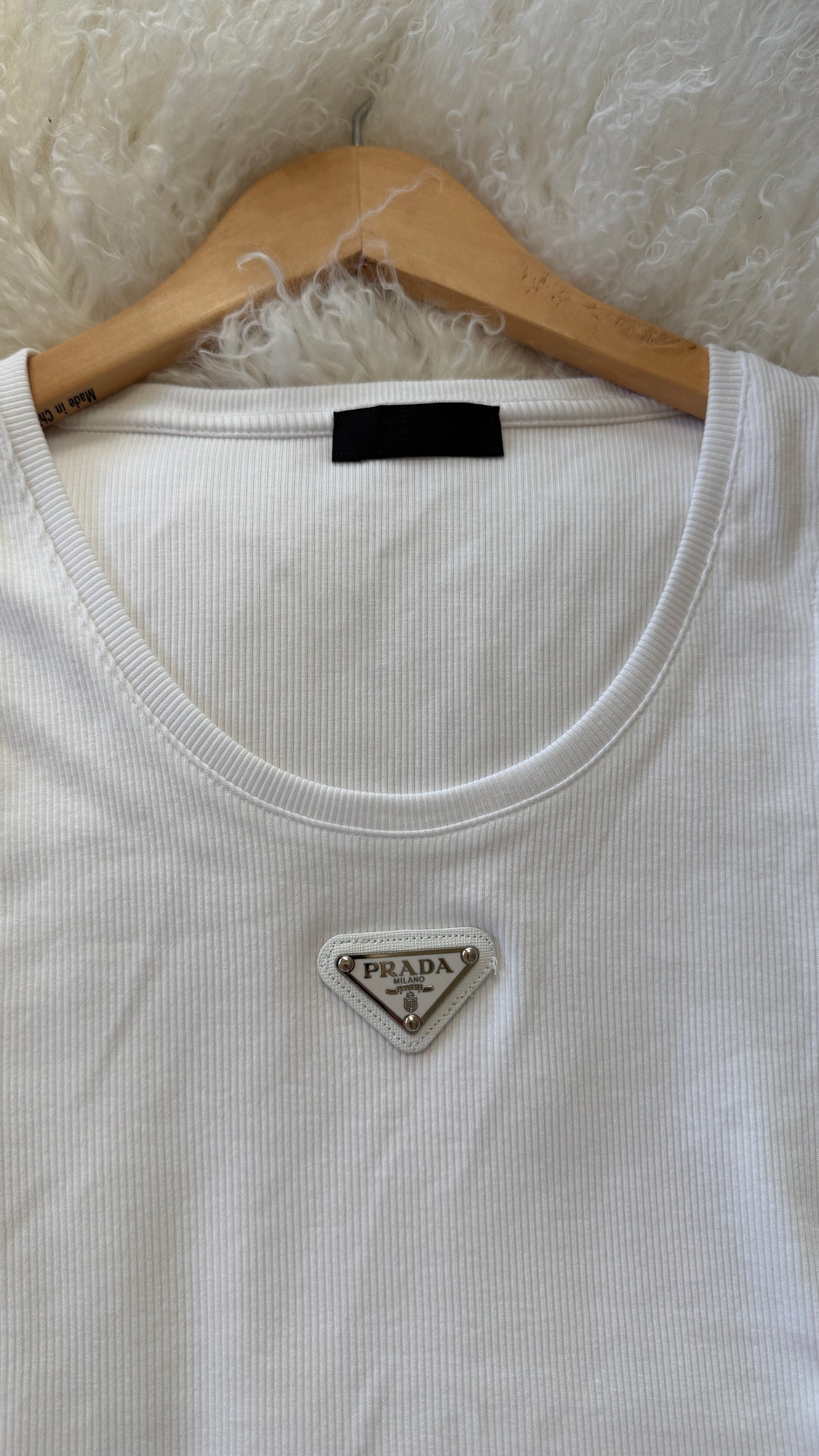 Vintage Prada Logo Ribbed Tank Size Medium