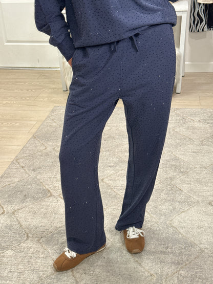 NEW!! "Off Duty" Rhinestone Sweatshirt in Navy