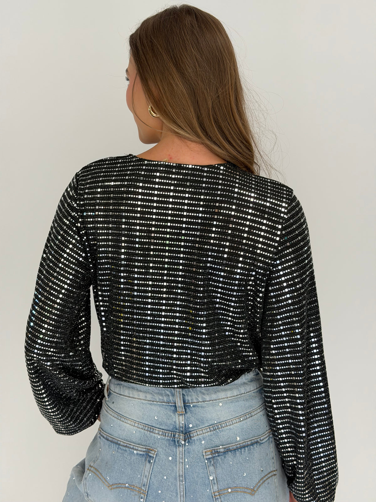 FINAL SALE!! Black Sequin Bodysuit