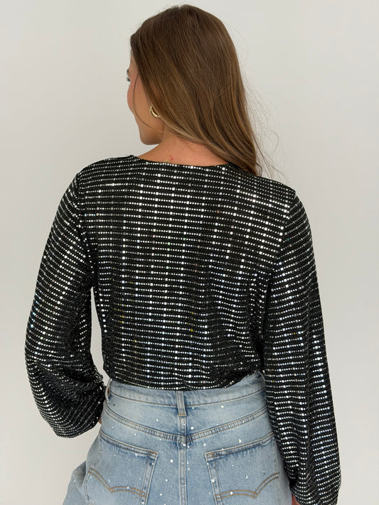 FINAL SALE!! Black Sequin Bodysuit