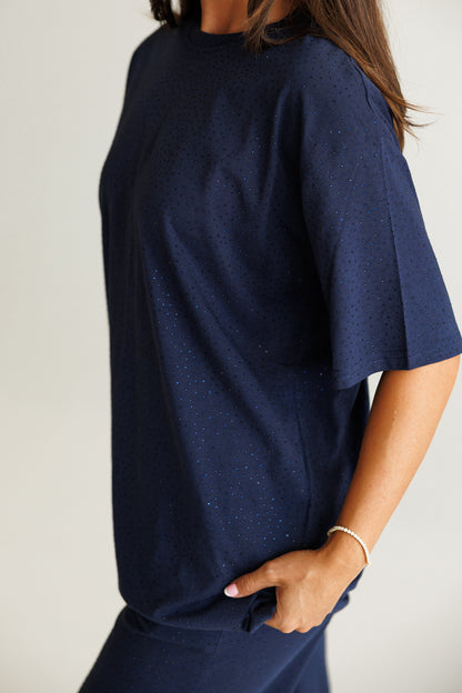 Luxe Lounge Rhinestone Set in Navy