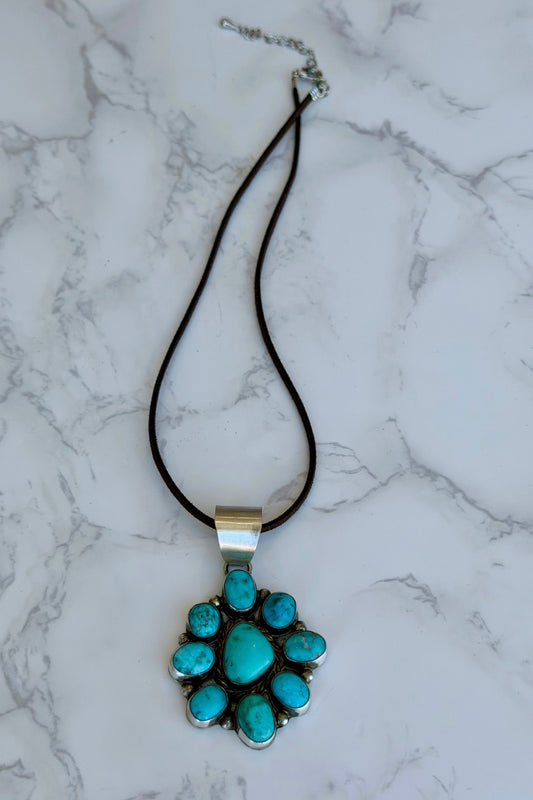 The “Wren" Kingman Turquoise and Sterling Silver Necklace
