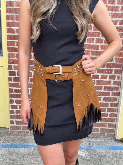 NEW!! "Rodeo Icon" Fringe Chap Belt in Brown