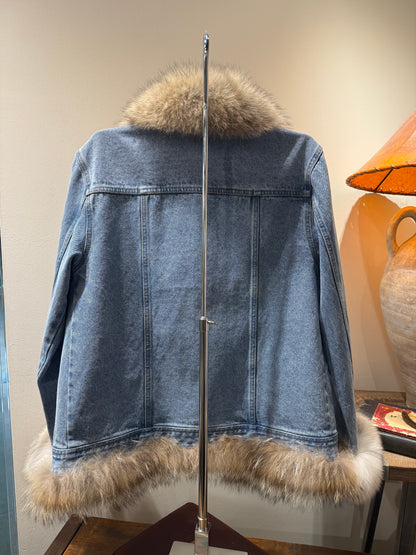 LIMITED EDITION! Denim Jacket w/ Vintage Coyote Trim