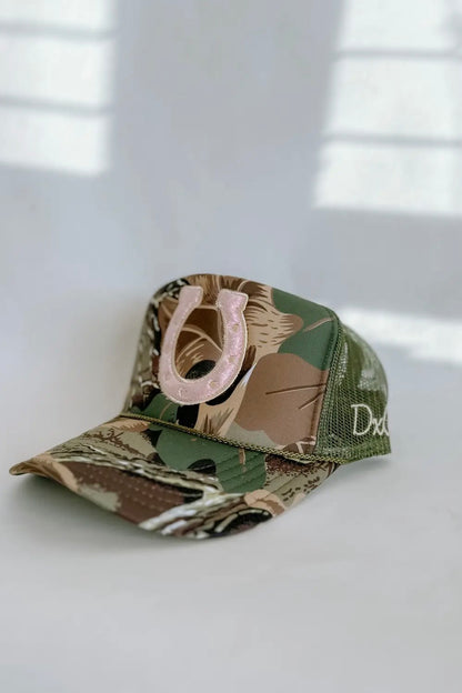 NEW!! Velvet Embroidered Horseshoe Trucker