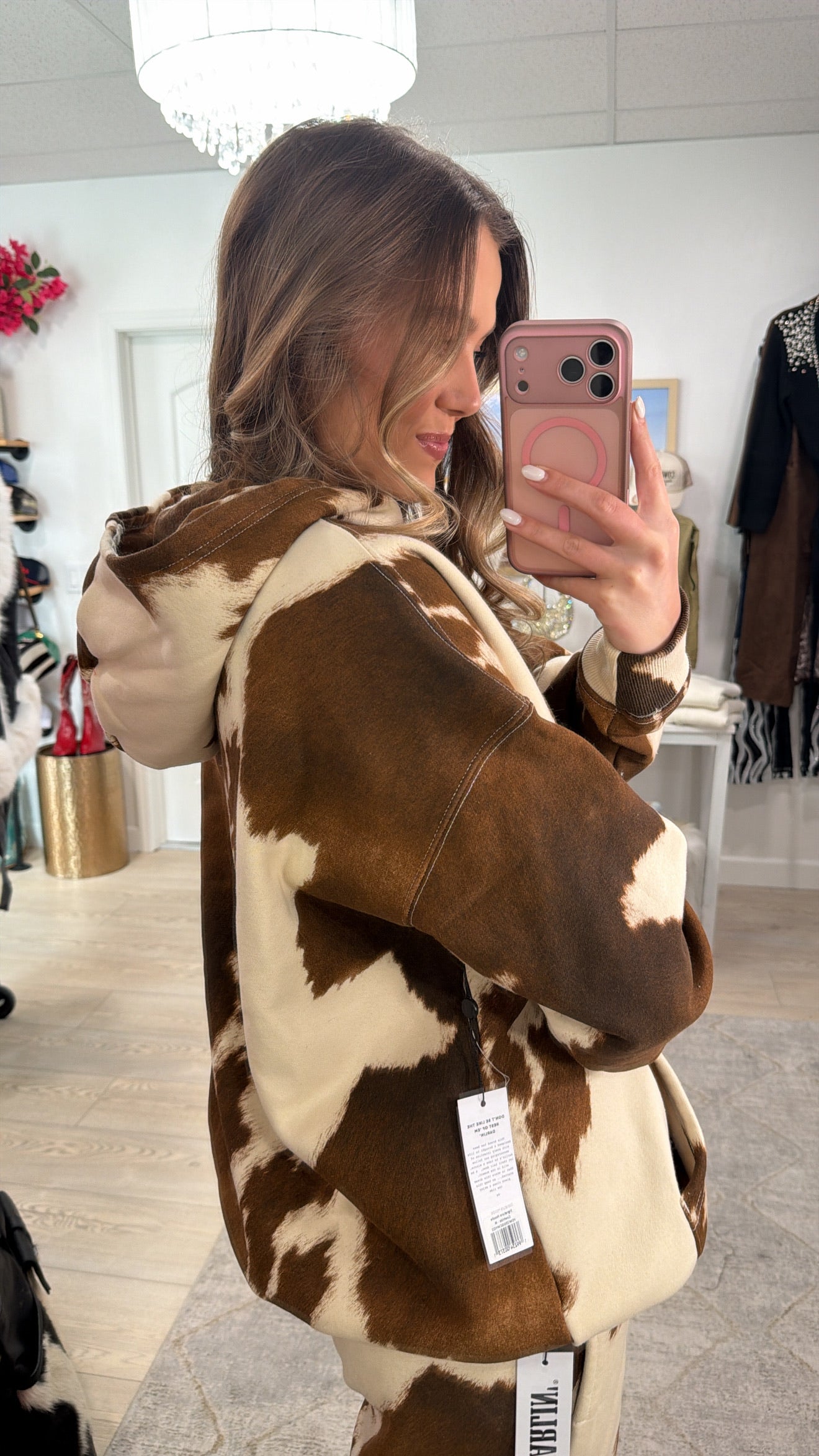 Signature Oversized Hoodie in Cowhide